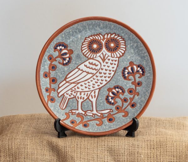 Handmade Ceramic Dish Grey Owl