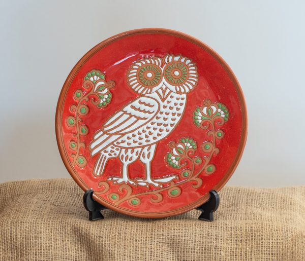 Handmade Ceramic Dish Red Owl